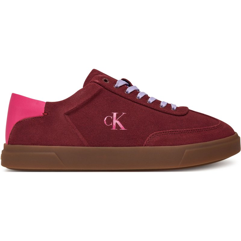 Sneakers Calvin Klein Low Pro Cups Lace Up Sue Mix Mg HW0HW02683 Dunkelrot