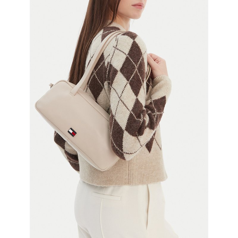 Handtasche Tommy Jeans Tjw City Shoulder Bag AW0AW18075 Creme