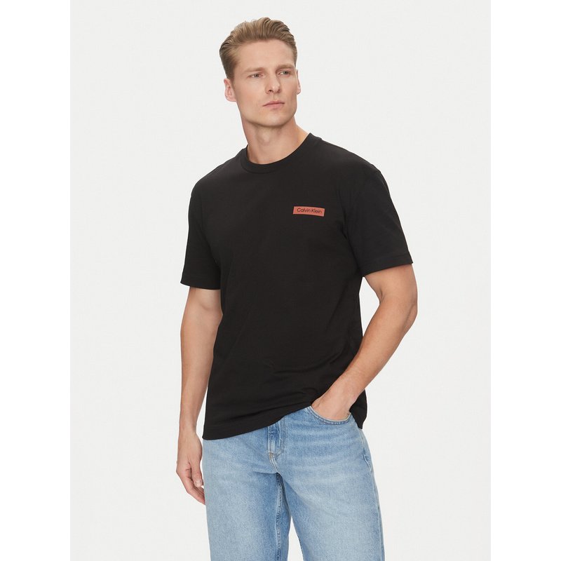 Calvin Klein T-Shirt Overlay Print K10K114158 Schwarz Regular Fit