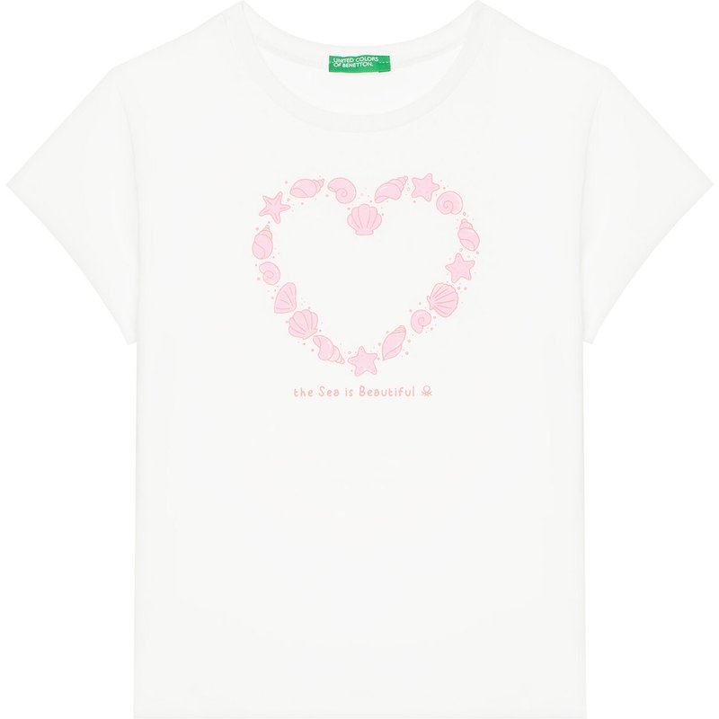 United Colors Of Benetton T-Shirt 3JERG10J3 Weiß Regular Fit