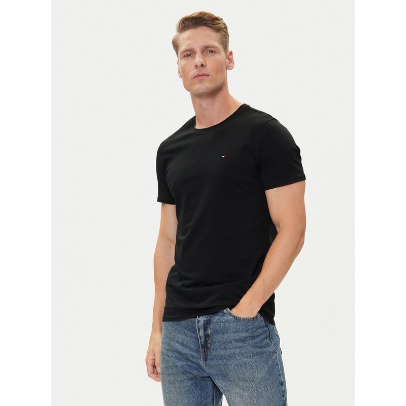 Tommy Jeans T-Shirt DM0DM04411 Schwarz Slim Fit