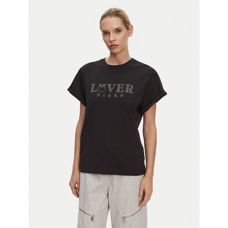 PINKO T-Shirt Torcetti 104605 A2D1 Schwarz Regular Fit