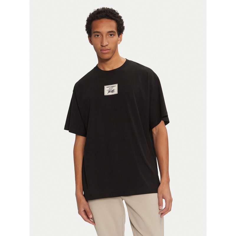 Just Cavalli T-Shirt 77OAHE14 Schwarz Regular Fit