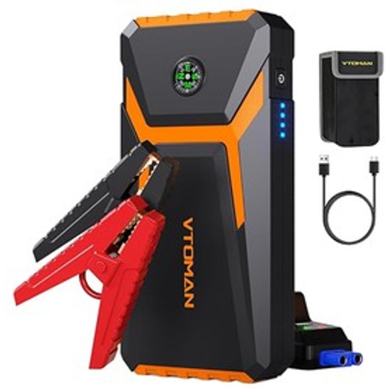 VTOMAN V6 PRO Démarreur de voiture 2000A avec lumière LED charge rapide pour moteurs à essence jusquà 70 L et diesel 50 L