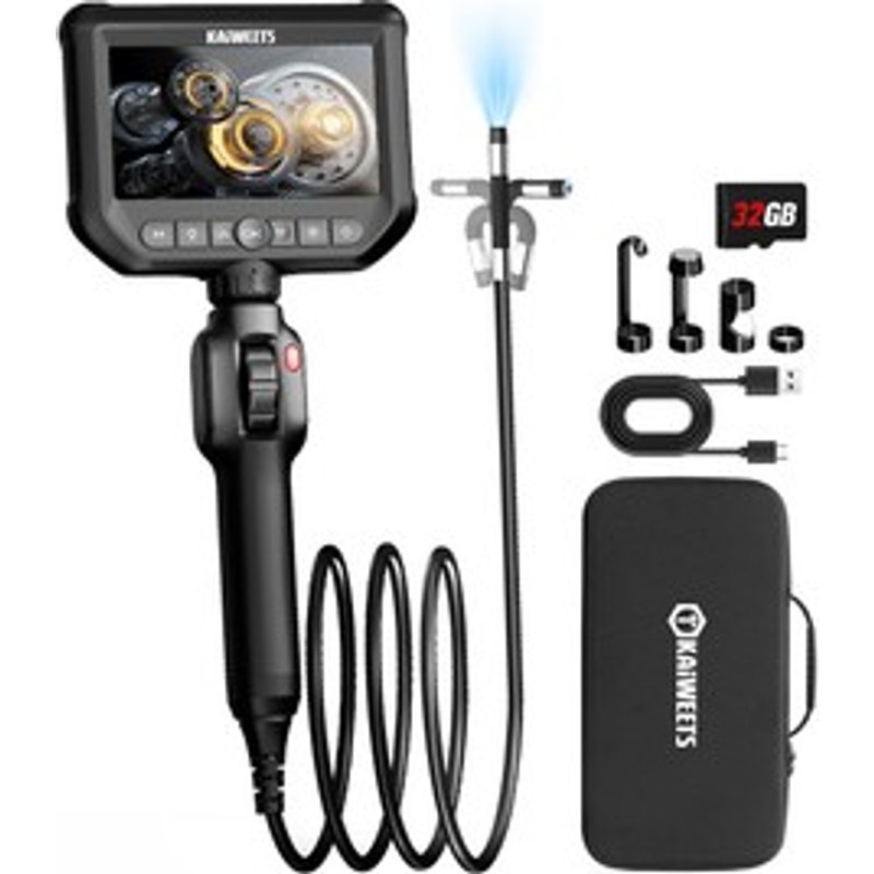 KAIWEETS KBA01 Endoscope Numérique Caméra Rotative 210° Écran HD 43 IP67 8 LEDs 1920x1080P Pour AutoPlomberie