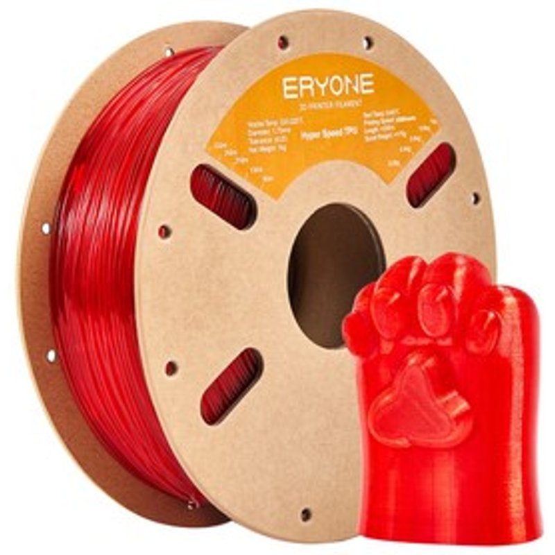 ERYONE Filament TPU Haute Vitesse 1kg Rouge Transparent