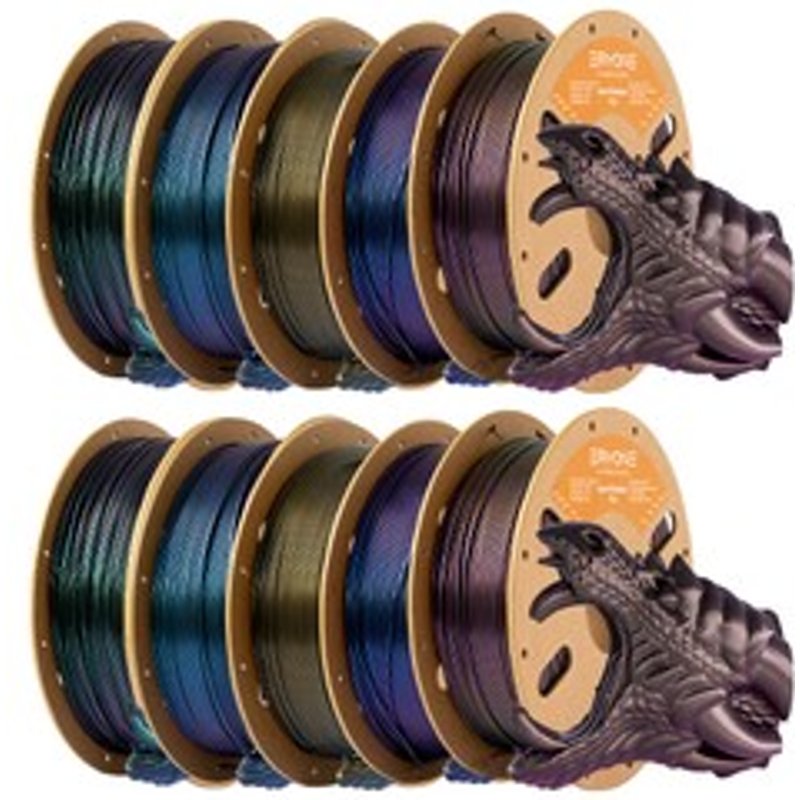 10kg ERYONE Filament PLA Titanium Brûlé 2kg BleuViolet + 2kg Rouge + 2kg Or Foncé + 2kg Bleu + 2kg Vert