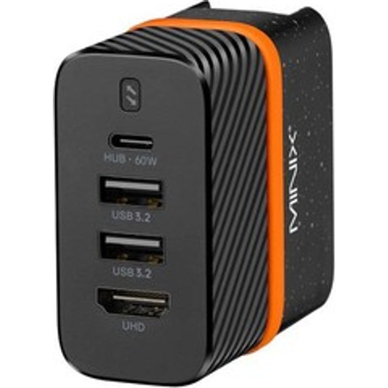 Minix P4K Adaptateur secteur mural 2 ports USB 32 port UHD 4K Ă 30 Hz port TypeC Ă charge rapide PD60 W