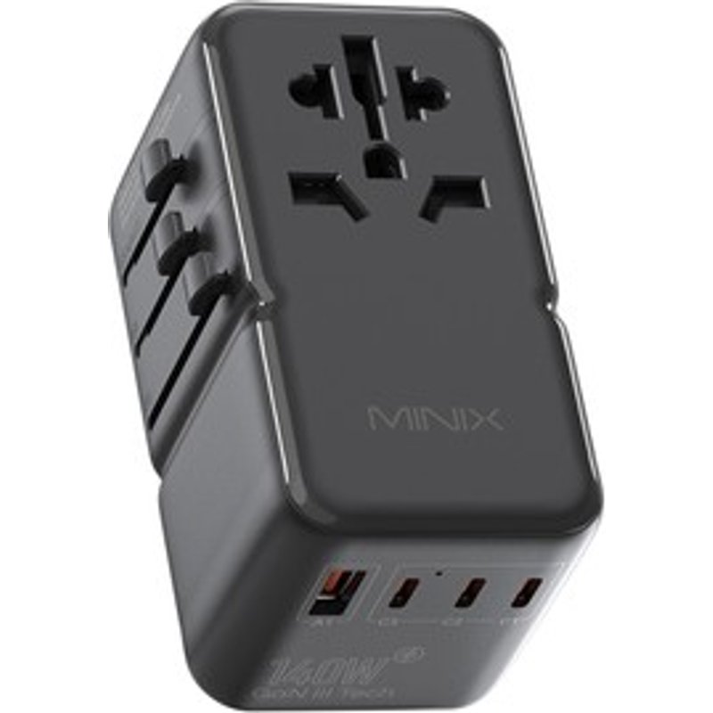 MINIX TP140 Adaptateur de voyage universel 140 W 3 ports USBC et 1 port USBA