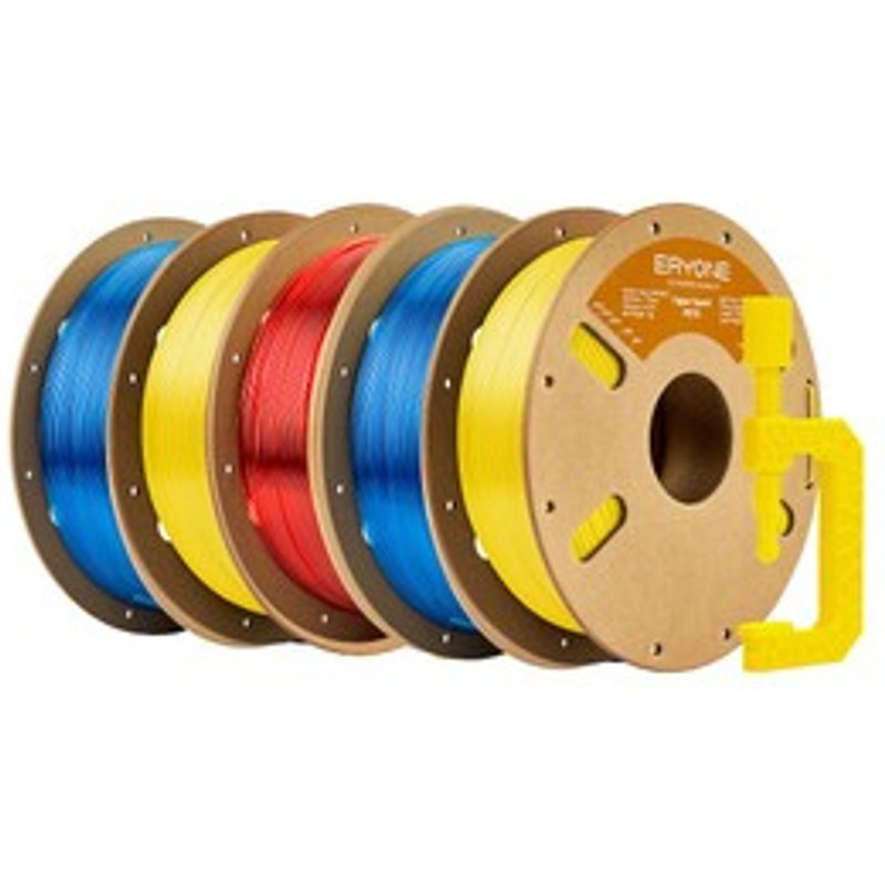 5kg ERYONE Filament PETG Haute Vitesse 2 kg bleu transparent + 2 kg jaune + 1 kg rouge transparent