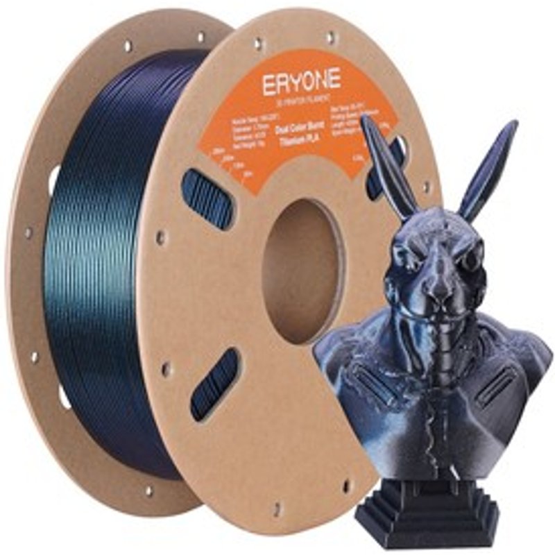 ERYONE Filament PLA Titane Brûlé DualCouleur 1kg Noir Bleu