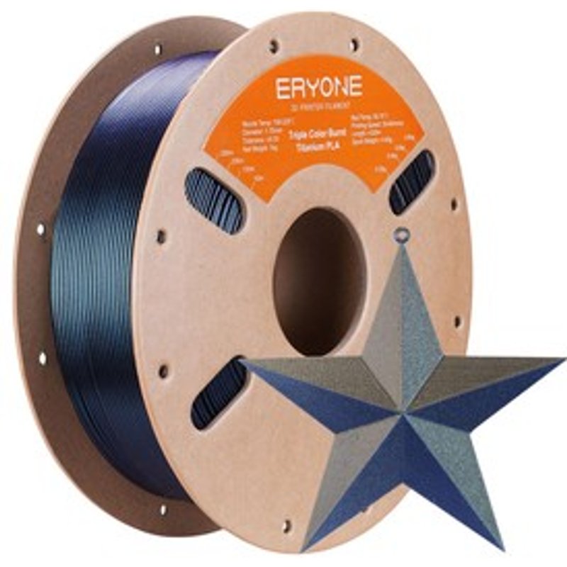 ERYONE Filament PLA Titane Brûlé TriCouleur 1kg Bleu Doré Vert