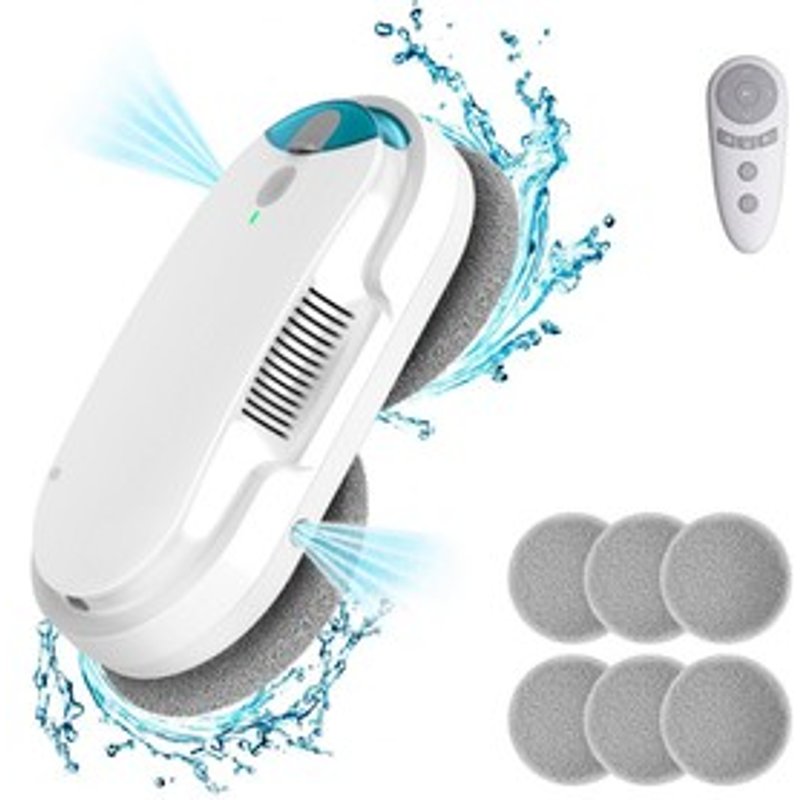 INSE W1 Robot nettoyeur de vitres aspiration puissante de 3200Pa pulvérisation deau automatique télécommande planification intelligente des trajets nettoyage multisurfaces en toute sécurité pour le verre le carrelage et les miroirs