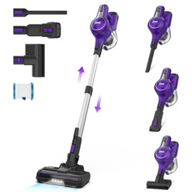 INSE S62 Aspirateur balai sans fil aspiration 30 kPa 300 W autonomie 45 min éclairage LED