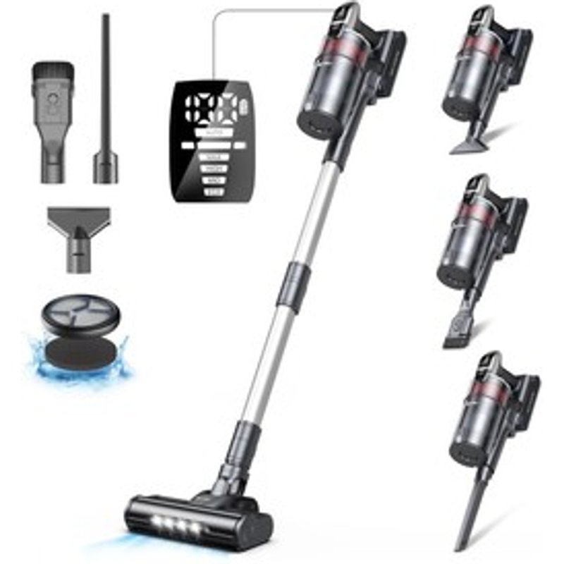 UMLO V160 Aspirateur sans fil aspiration puissante 33 kPa 500 W autonomie 60 min brosse antienchevĂȘtrement pour poils danimaux sols durs et tapis