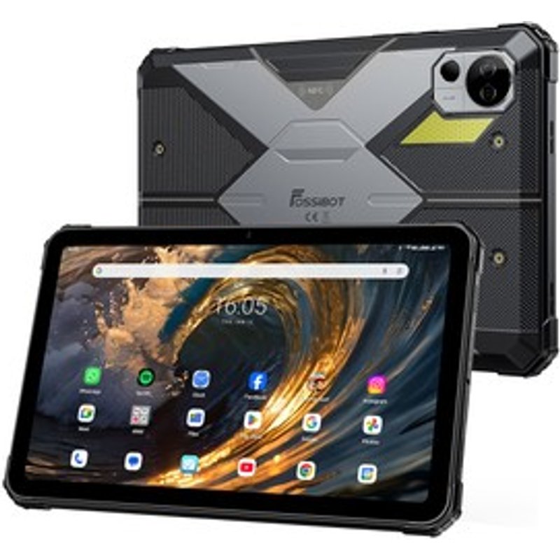 FOSSiBOT DT3 5G Tablette robuste Android 15 écran 104 pouces 12 Go de RAM 256 Go de ROM WiFi 6 batterie 21 560 mAh charge rapide 66 W appareil photo 64 Mpx + 32 Mpx déverrouillage par empreinte digitale et reconnaissance faciale Gris