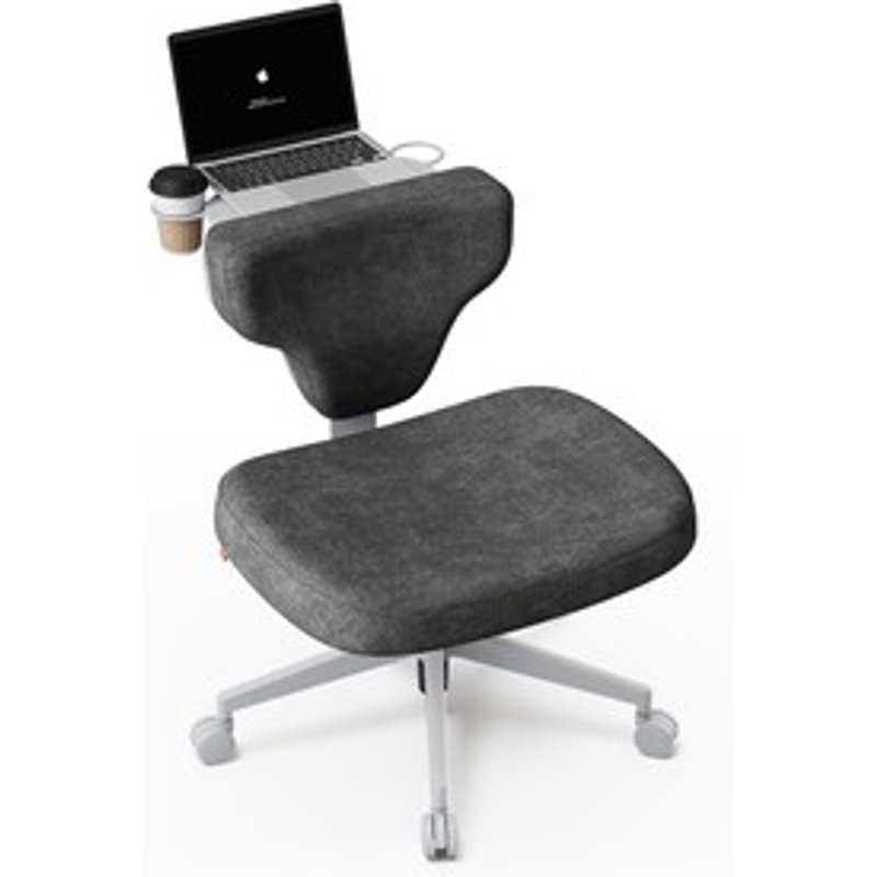 NEWTRAL FreedomXFP Chaise Criss Cross sans accoudoirs Chaise de bureau ergonomique multiposture Plateau pour ordinateur portable réglable pour le travail et la détente Gris foncé