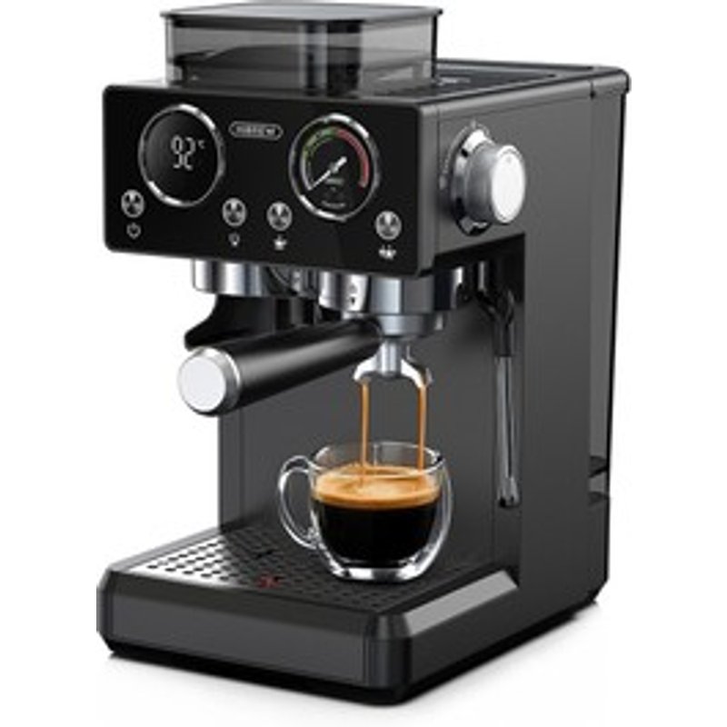 HiBREW H20 Machine à café toutenun avec moulin intégré Double extraction à chaud et à froid Pression de 20 bars Réglage de mouture à 20 niveaux Buse vapeur pour latte Réservoir deau de 18 L Commande tactile intelligente