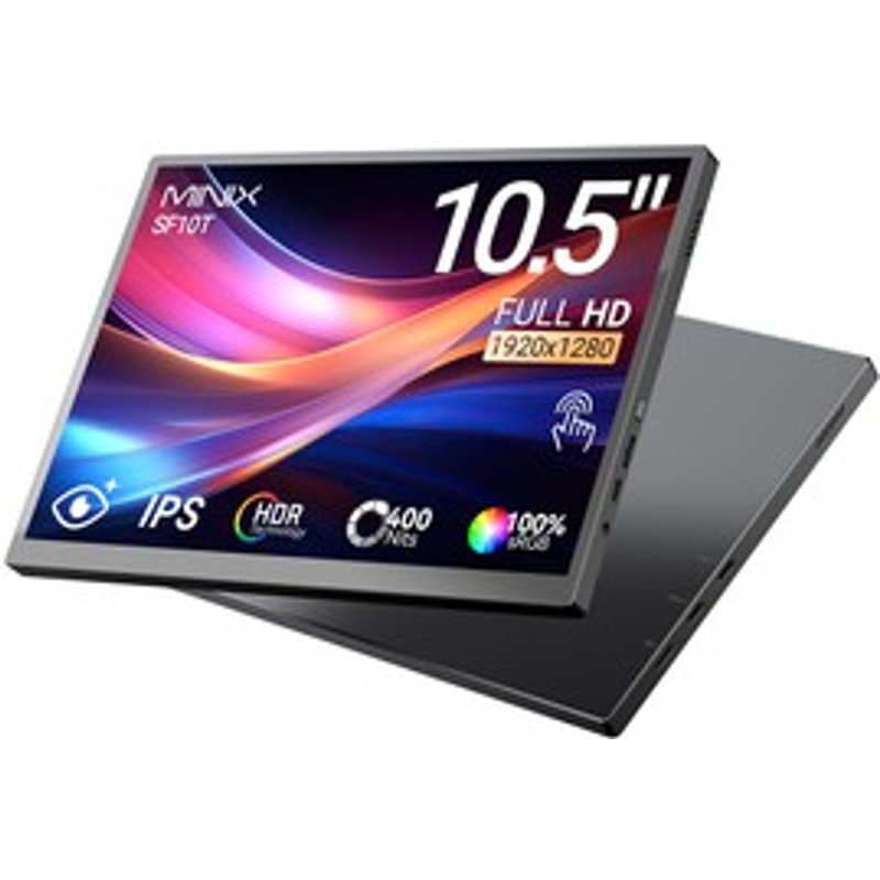 MINIX SF10T Moniteur portable tactile de 105 pouces écran IPS 1920 x 1280 angle de vision de 178° rapport de contraste de 15001 HDR et FreeSync 2 hautparleurs 1 mini HDMI 2 ports USBC 1 micro USB 20 1 prise audio