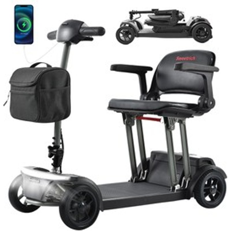 Sweetrich Air Traveller Scooter de mobilité moteur 180W batterie 24V 12Ah vitesse maximale de 6 km autonomie de 15 km