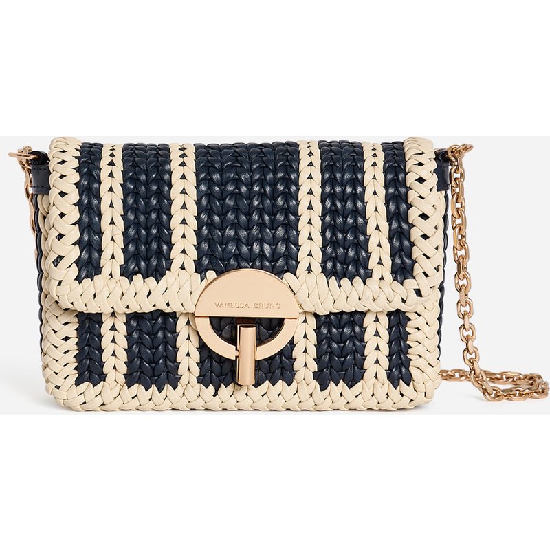 Petit Sac Moon en Cuir - Marine et Crème - Femme - Vanessa Bruno
