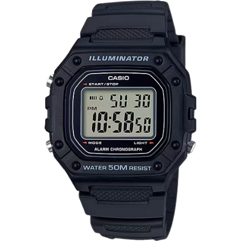Casio W-218H-1AVDF Illuminator Orologio Sportivo Digitale - Nero