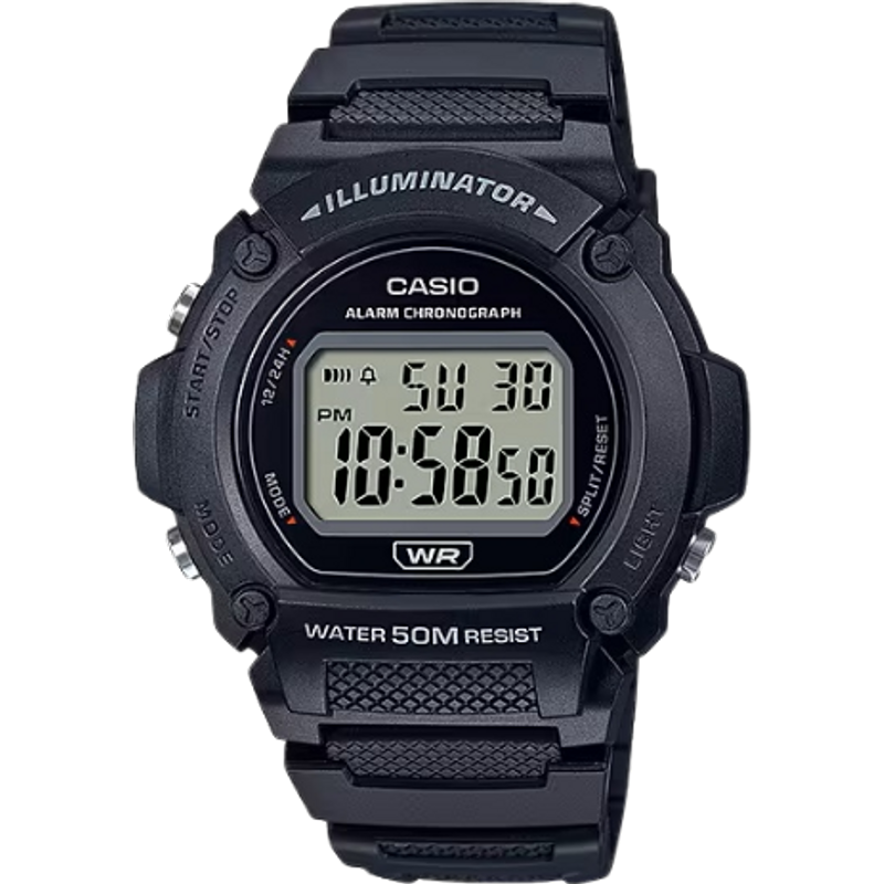 Casio W-219H-1ACVF Illuminator Orologio Sportivo Digitale - Nero