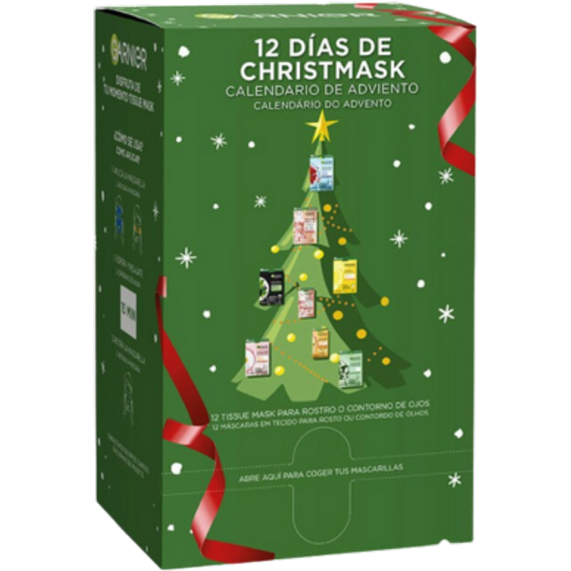 Calendario dell’Avvento Garnier da 12 giorni con maschere per il viso