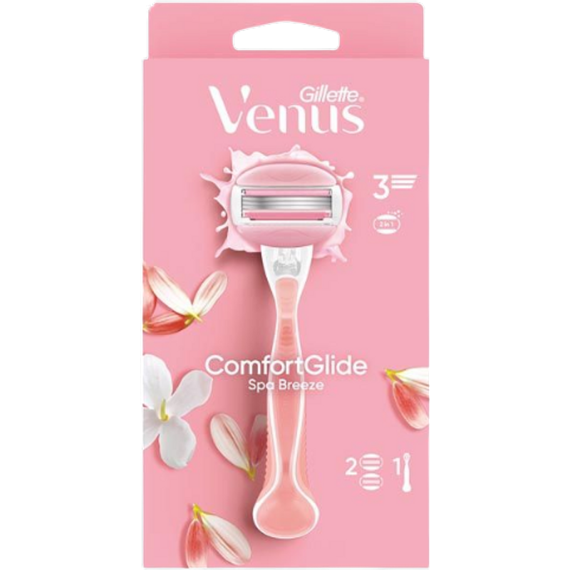 Gillette Venus ComfortGlide Spa Breeze Women's Razor With 2 Replacement Blades