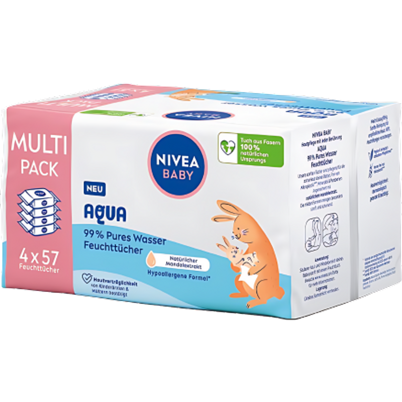 Salviettine Nivea Baby 99% Acqua – 4x57 pezzi