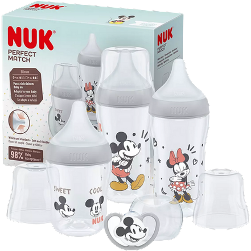 NUK Perfect Match Disney Mickey Baby Bottle Starter Set With Pacifier