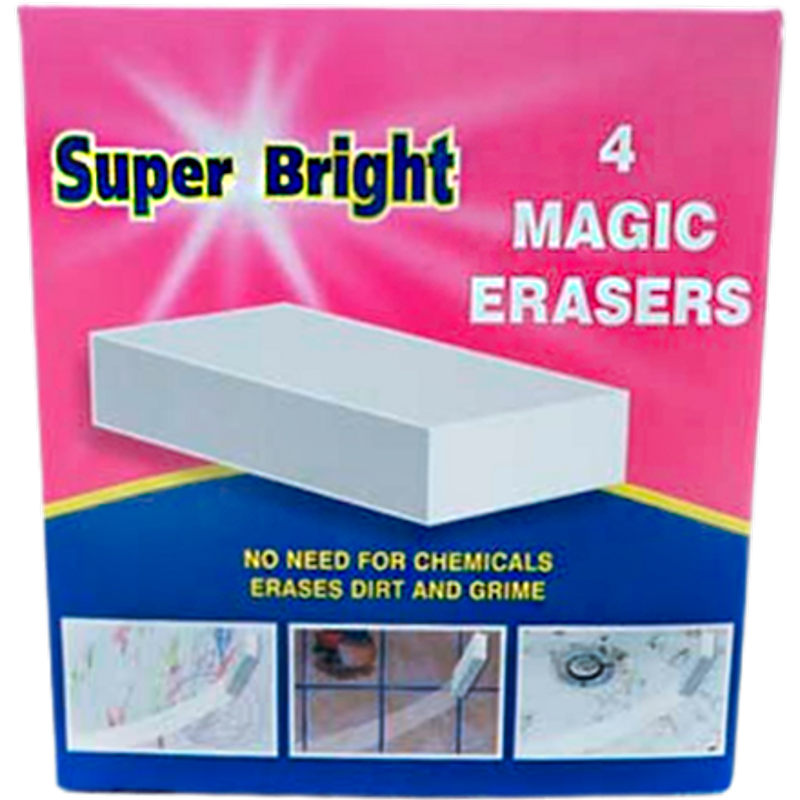 Super Bright Magic Erasers Nano Spugna - 4 pezzi