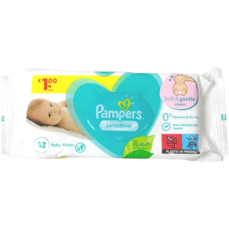 Salviettine umidificate Pampers Sensitive - 52 pezzi