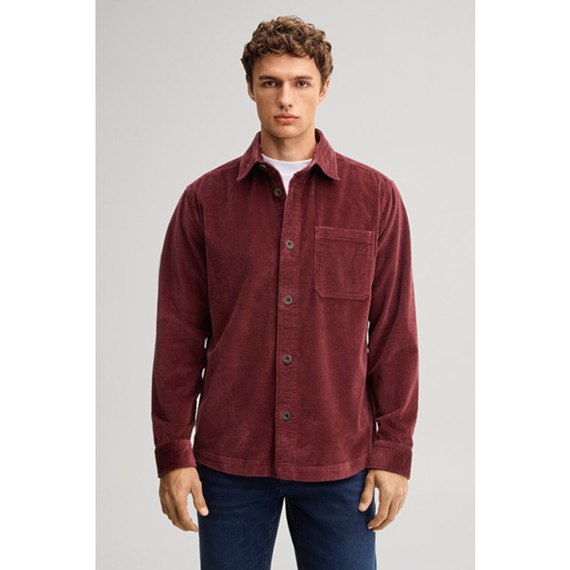 Cord-Overshirt in Rot