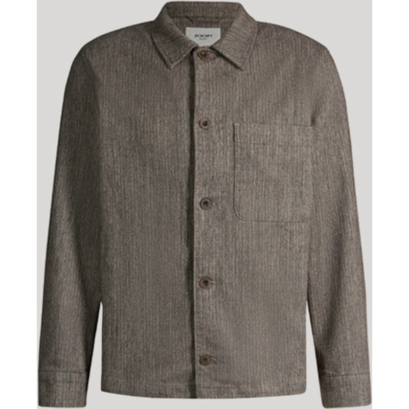 Kombi-Overshirt aus Baumwollmix in Dunkelbraun