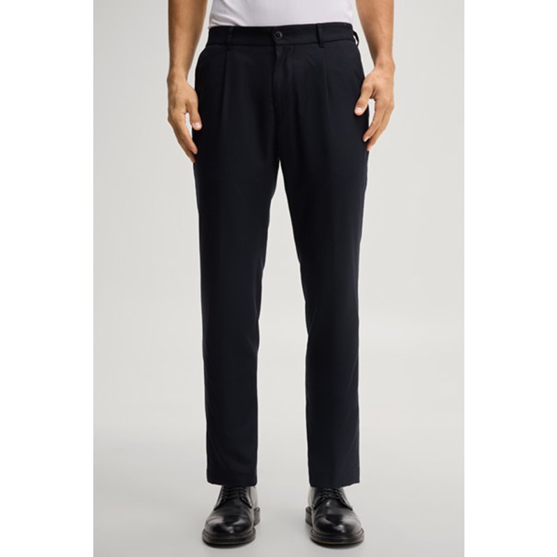 Kombi-Bundfaltenhose in Navy