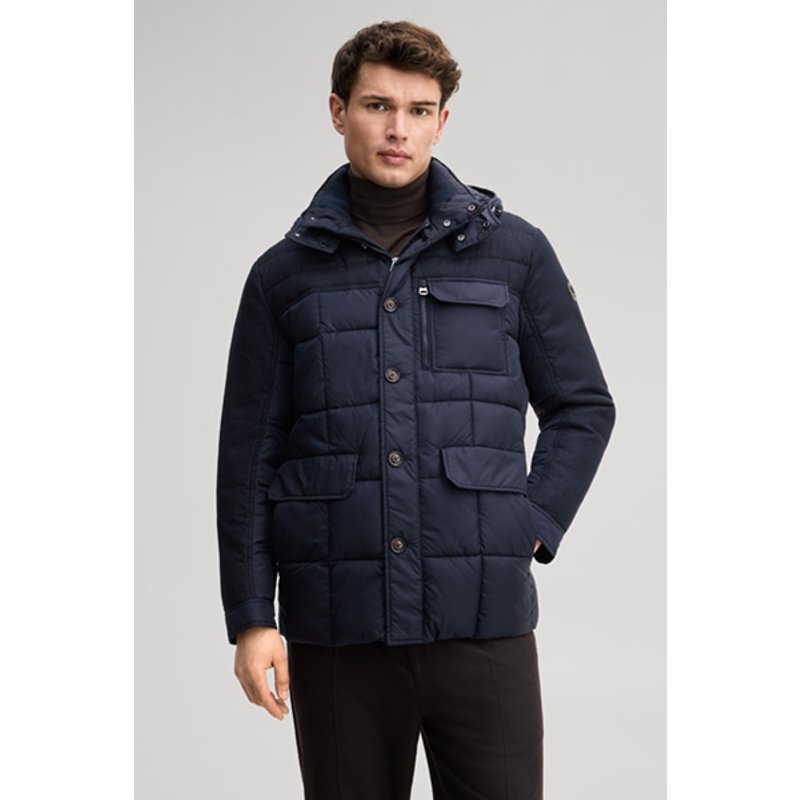 Parka mit abnehmbarer Kapuze in Navy
