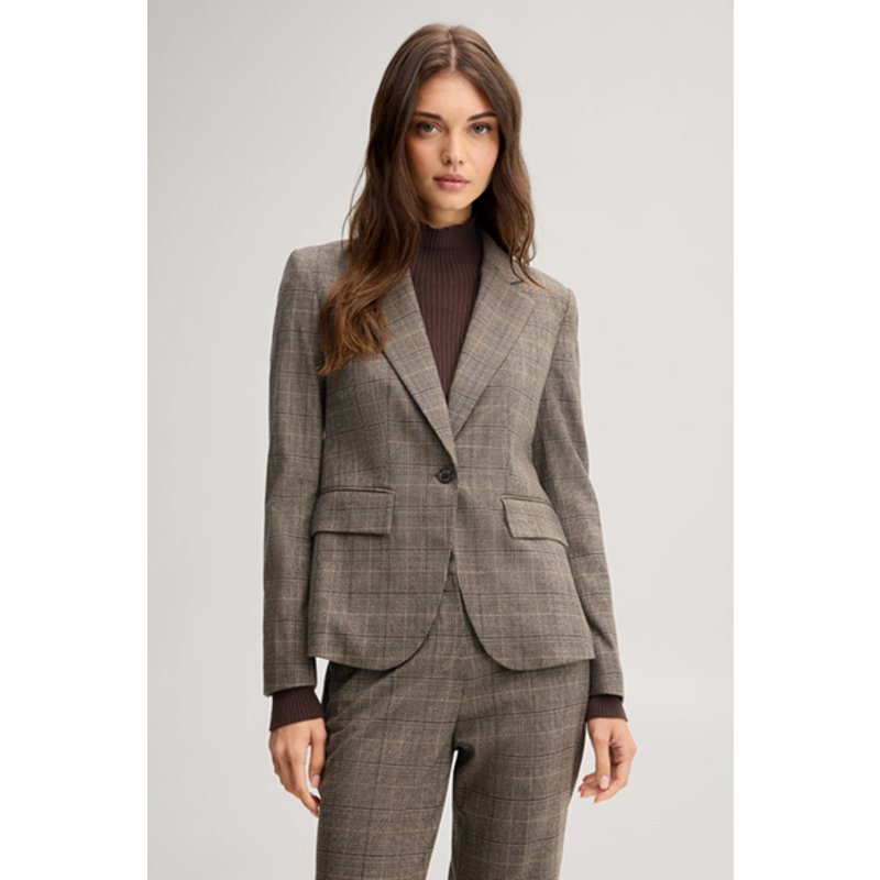 Blazer in Beige-Schwarz kariert