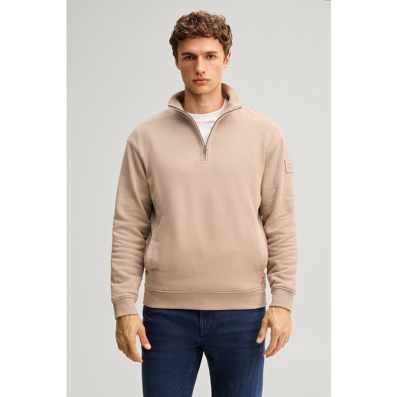 Sweatshirt mit Zipper in Beige