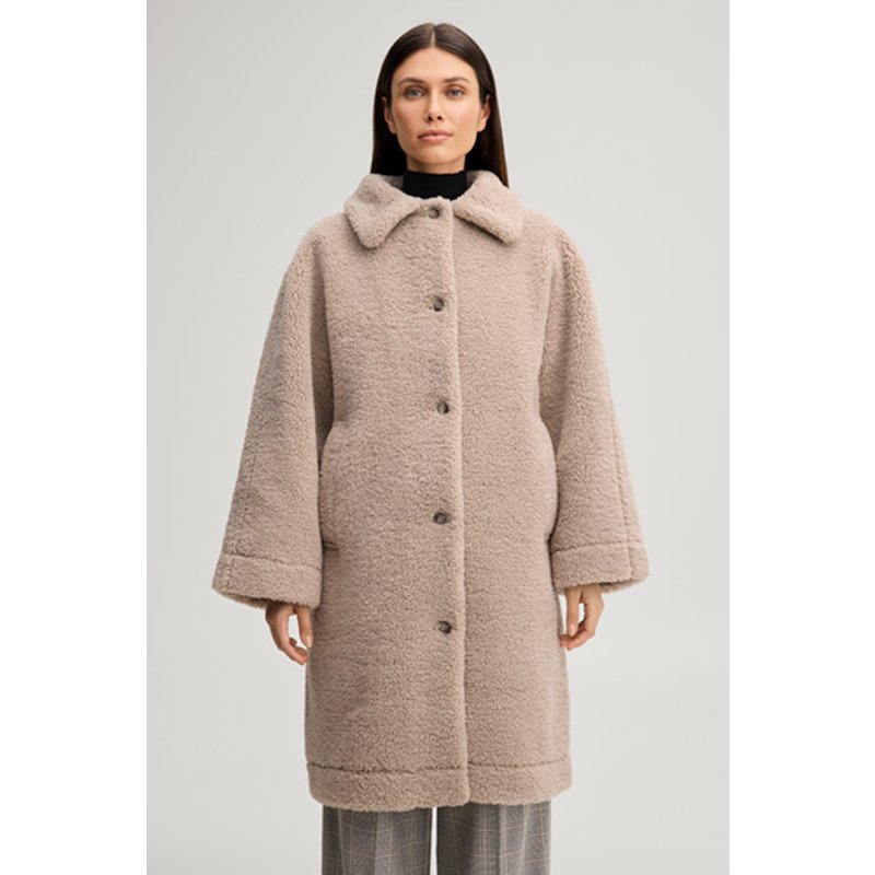 Teddy-Oversize-Mantel in Greige