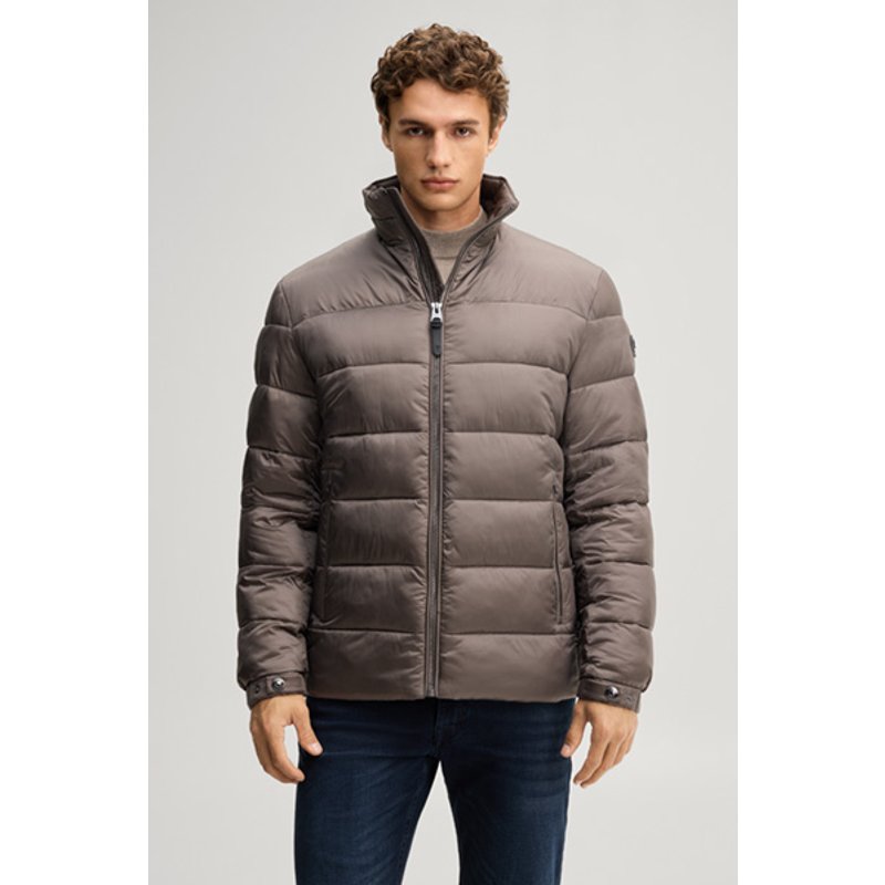Steppjacke mit Stehkragen in Taupe