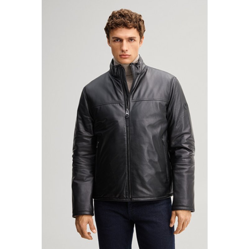 Lederjacke aus Lammnappa in Schwarz