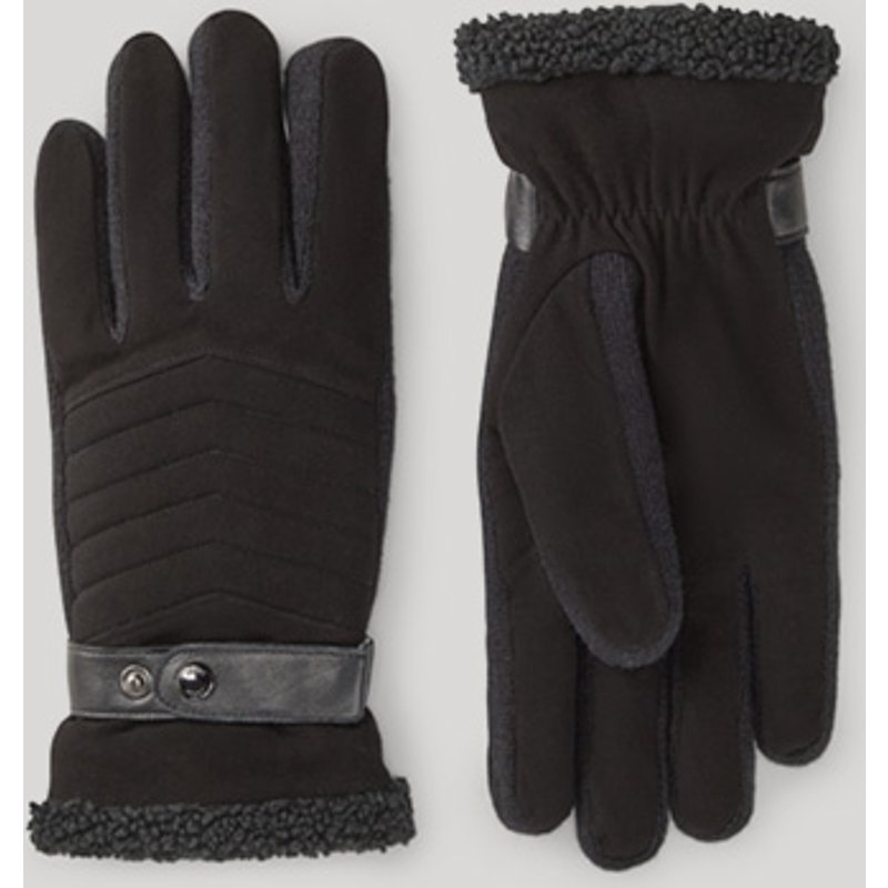 Lammfell-Handschuhe in Schwarz