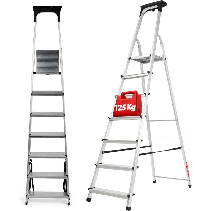 Drabina aluminiowa Vulvik, 7 stopni, 125 kg
