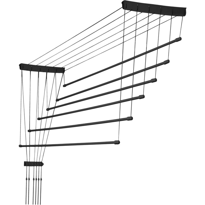 Suszarka sufitowa na pranie Torp, 6 prętów, 100 cm, czarna