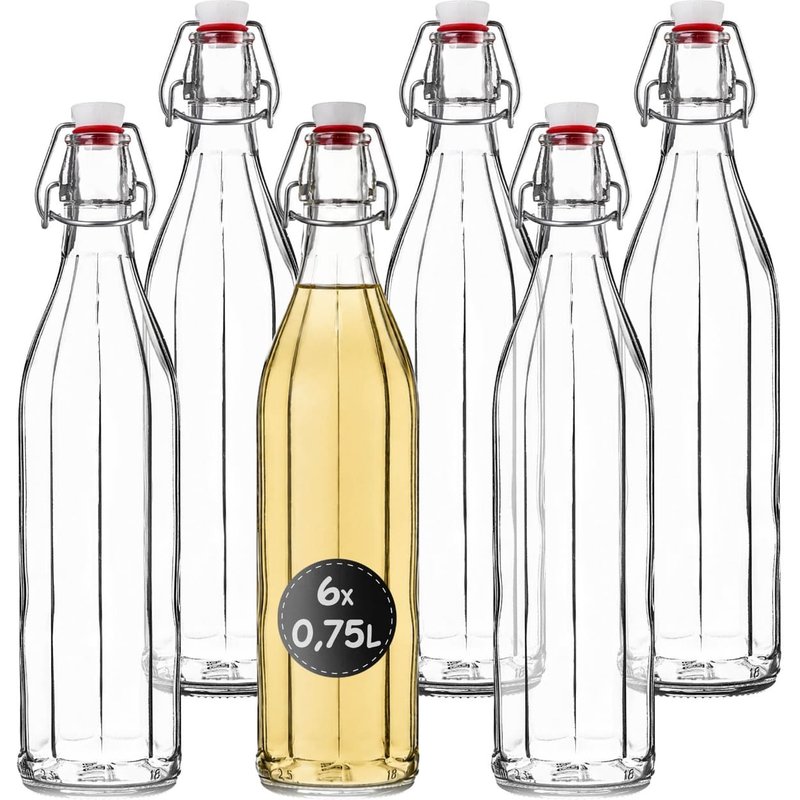 Szklana butelka Tore z korkiem na oliwę 0,75L 6 szt.
