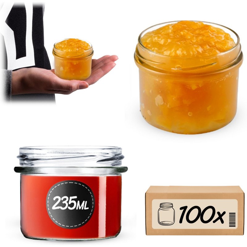 Słoiki na przetwory Tartu 235ml 100szt fi 82 mm bez wieczka