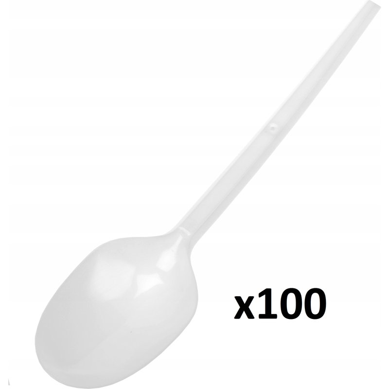 Plastikowe łyżki jednorazowe Ravi, 100 szt.