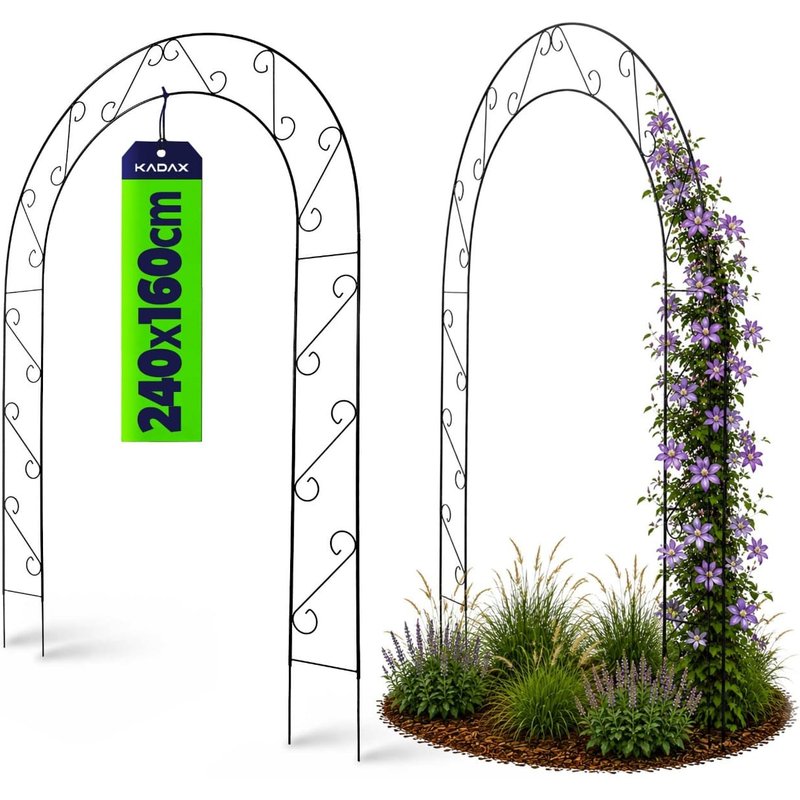 Pergola ogrodowa na kwiaty 240 cm, czarna
