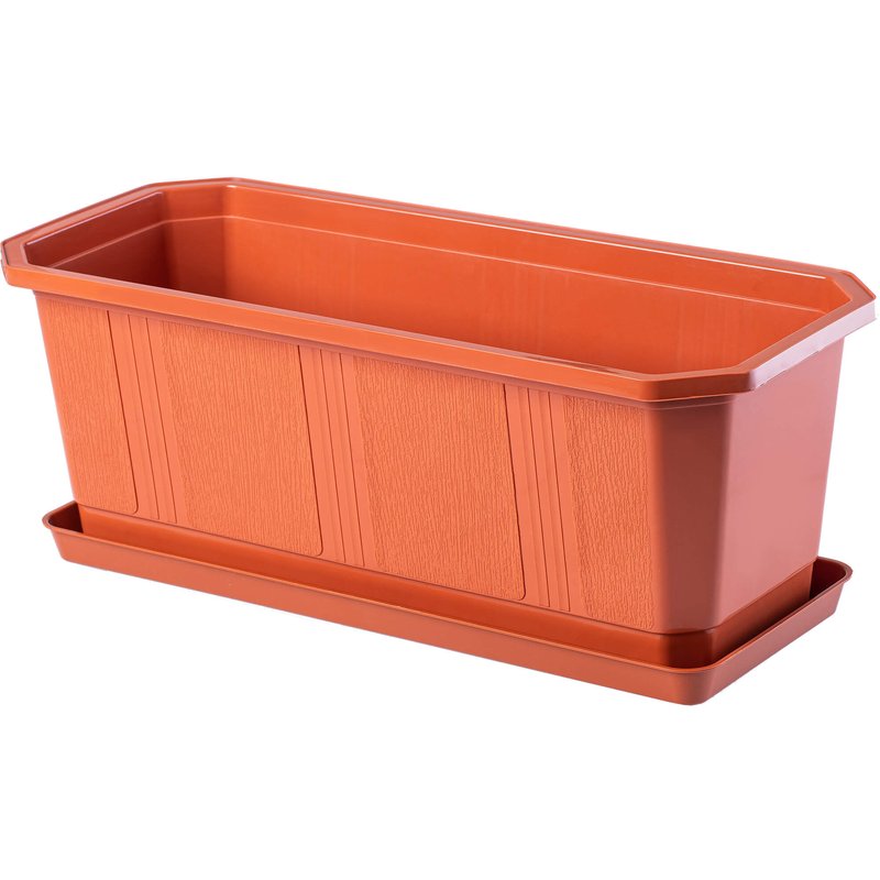 Doniczka balkonowa z podstawką Trani 40 cm, terakota